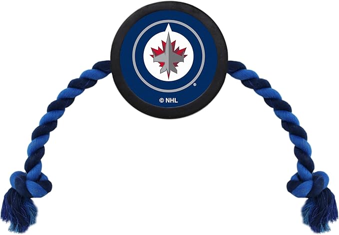 Pets First NHL Winnipeg Jets Puck Toy for Dogs & Cats. Play Hockey with Your Pet with This Licensed Dog Tough Toy Reward!