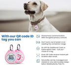Dog Tags Personalized, QR Code Pet ID Tags for Dog Collar, Online Profile, Scan Location Alerts, Pink