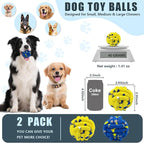 Dog Balls Tennis Ball Toys Dog Toy for Aggressive Chewers Indestructible Teething Chew Toys Water Toy Fetch Ball for Dogs (2 Pack)