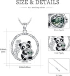 Black Cat/Fox/Owl/Panda/Butterfly/Cat/Dog Paw Print/Mushroom for Women Sterling Silver Animal Pendant Necklace Jewelry Christmas Birthday Gifts for Couples Sisters