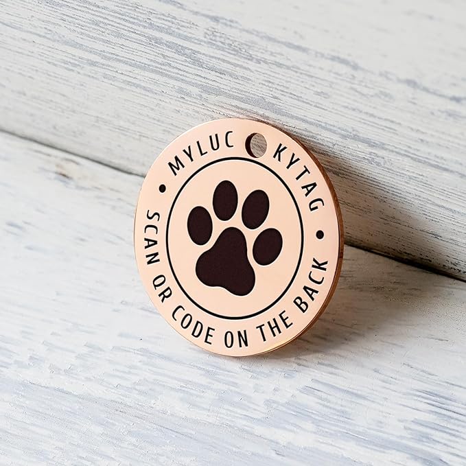 Myluckytag QR Code Stainless Steel Personalized Dog ID Tag - Engraved, Durable, Online Pet Profile, Location Alert Email