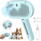 3-in-1 Self-Cleaning Pet Brush for Shedding - Removes Static and Loose Hair from Dogs and Cats (Blue)