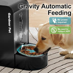 Automatic Gravity Pet Feeder, 1.8 Gallons*2 Dog Feeder and Water Dispenser Set, 2-in-1 Automatic 100% BPA-Free Feeder and Stainless Steel Water Dispenser for Dogs, Cats, Rabbits, Puppies (Black)