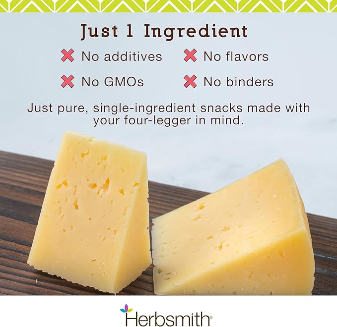Herbsmith Smiling Dog Kibble Seasoning – Freeze Dried Cheese Food Topper - Smoked Gouda – All Natural, Human-Grade Topper for Dogs - 6 oz