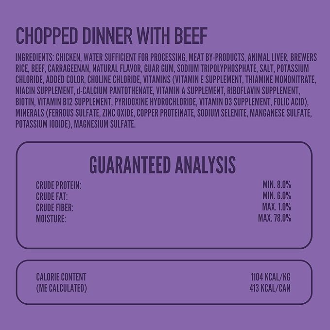 A Strong Heart Wet Dog Food, Chopped Dinner with Beef - 13.2 oz Cans (Pack of 12), Made in The USA with Real Beef