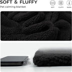 1 Pack 3 Calming Blankets Fluffy Premium Fleece Pet Blanket Soft Sherpa Throw for Dog Puppy Cat Black Medium (30“x20'')