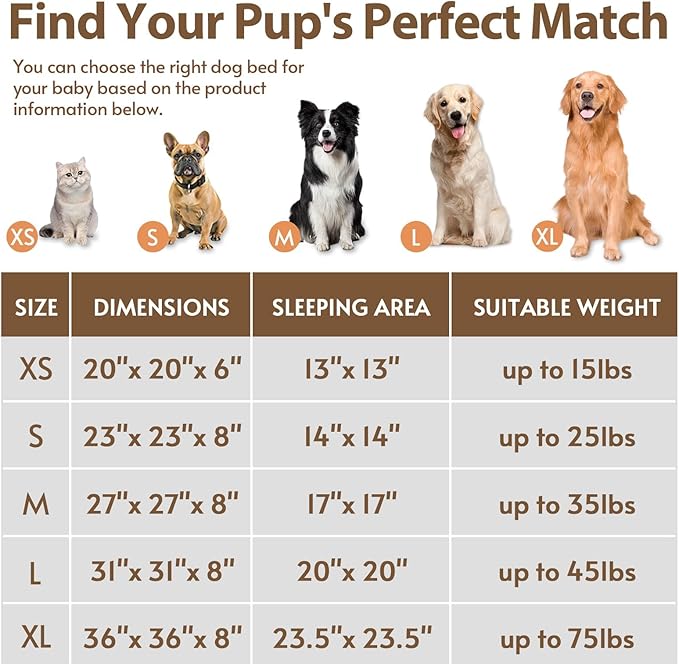 JOLLYVOGUE Calming Dog & Cat Bed for Small Dogs, Anti-Anxiety Donut Cuddler Cozy Soft Round Bed with Anti-Slip Bottom, Fluffy Faux Fur Plush Cushion Beds for Small Medium Dogs (27")