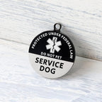 MYLUCKYTAG Service Dog ID, QR Code Stainless Steel Tag, Engraved, Durable, Digital Pet ID, Online Profile, Location Alert Email