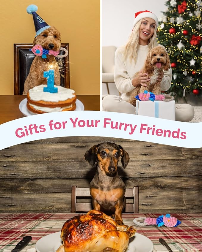 Squeaky Dog Toys for Medium Dogs - Durable Dog Toys for Aggressive Chewers to Keep Them Busy - Interactive Plush Chew Toy with Squeaker for Training Reward & Gift - Pink