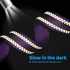 Mile High Life Nylon Night Light Glow Collar, Reflective Light Up Dog Collar, Fluorescent Self-Luminescent Strap for Small Medium Large Dogs (Purple, S Neck11-15")