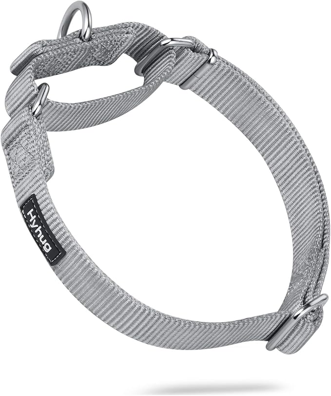 Hyhug Martingale Collar for Dogs Large Gray |Escape - Proof Heavy Duty Nylon Durable No Pull, Ideal for Training & Daily Walks