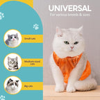 Avont Cat Recovery Suit - Kitten Onesie for Cats After Surgery, Cone of Shame Alternative Surgical Spay Suit for Female Cat, Post-Surgery or Skin Diseases Protection -Tie-dye Orange(L)