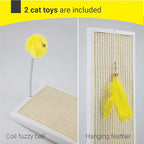 SVD.PET Cat Scratching Post, Natural sisal Pad Cat Scratching Board, Kitten Scratcher w/Replaceable Natural sisal Pad & Self-Groom Brush, Wall Mounted or Floor Use, Cat Toys Included(20x6.5)