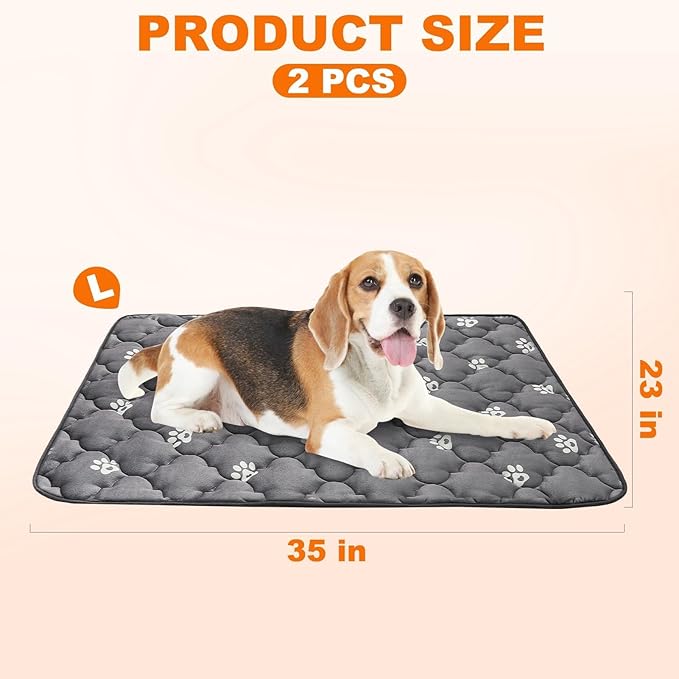 BINGPET 2 Pcs Self Warming Cat Bed for Indoor/Outdoor Cats,Warm Thermal Self Heating Cat Mat Dog Crate Pad with Anti-Slip Bottom Washable,Cozy Cat Dog Pet Heating Pad Blanket for Kitten Puppy 23"×35"