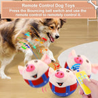 BABORUI Remote Control Interactive Dog Toys Pig, Jumping Squeaky Dog Toys with Recording and Music Modes, Rechargeable Moving Dog Chew Toys for Small/Medium/Large Dogs to Keep Them Busy(Red Pig)