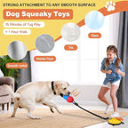 Interactive Dog Toys Tug of War,Dog Puzzle Toy Squeaky for Medium Large Breed Mental Stimulation,Indestructible Food Dispensing Dog Toy to Keep Busy,Red Yellow,Red Blue