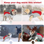 Doglay Dog Coat Waterproof Warm Dog Winter Jacket,Christmas Reflective Fleece Puppy Winter Coat with Harness Hole, Adjustable Snow Jacket for Small Medium Large Dogs