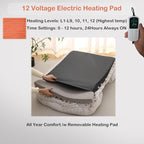 Heated Cat Bed Indoor w/ 12V Electric Heating Pad, Thermal Warming Heated Pet Bed with Adjustable Temperature & Timer