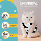 Avont Cat Recovery Suit - Kitten Onesie for Cats After Surgery, Cone of Shame Alternative Surgical Spay Suit for Female Cat, Post-Surgery or Skin Diseases Protection -Cow(L)
