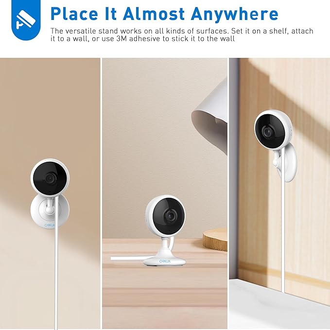 WiFi Security Camera, 2K Indoor Camera with Night Vision, Motion Detection Pet Monitor with 2-Way Voice, 24/7 SD Card & Cloud Storage, App Control and Mobile Alerts, Compatible with Alexa, 6pcs