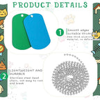 Yinkin 200 Pcs Personalized Military Dog Tags Set Including 100 Pcs Aluminum Blank Dog Tags for Engraving 100 Ball Steel Chain Rectangle Metal Blank Stamping Label for DIY Craft(Multicolor)