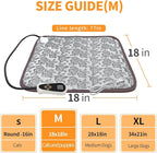 Bestio Cat Heating Pad,Medium 18x18 in Dog Heating Pad,Electric pet Heated pad with Adjustable Thermostat (1-24 Hours),Cat Heating Pad Indoor for Puppy with One Blue Plush Cover