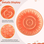 Dog Slow Feeder Lick Bowl, Non-Slip Dog Licking Treat Dispenser, Slow Feeder Bowls for Small Medium Large Breed Dogs, Anxiety Relief & Anti-Choking, BPA Free Silicone (Light Orange, 1.6 Cup)