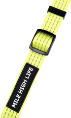 Mile High Life Dog Collar, Nylon Reflective Dog Collars w Pull D-Ring, Light Weight Puppy Collars, Hanger Dog Collars for Large Dogs(Lemon Yellow, Medium)
