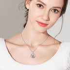 Black Cat/Fox/Owl/Panda/Butterfly/Cat/Dog Paw Print/Mushroom for Women Sterling Silver Animal Pendant Necklace Jewelry Christmas Birthday Gifts for Couples Sisters