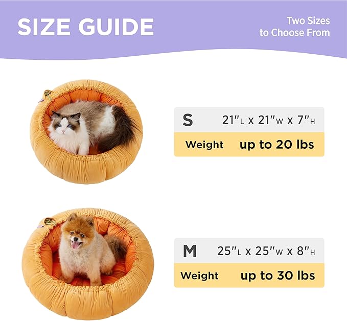 Lesure Cat Beds for Indoor Cats - Washable Cute Cat Beds with Versatile Dual-Use Design, Reversible Donut Pet Bed for Puppy and Kitten, 21x21x7 Inches