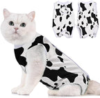 Avont Cat Recovery Suit - Kitten Onesie for Cats After Surgery, Cone of Shame Alternative Surgical Spay Suit for Female Cat, Post-Surgery or Skin Diseases Protection -Cow(M+)