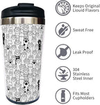 Cat Dog Paw Travel Coffee Mug with Filp Lid, Animal Stainless Steel Insulated Tumbler Cup 14 Oz, Holiday Birthday Christmas Gift for Men Women Dad Mom Sister Friend Bestie Dog Lover