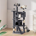 MoNiBloom 54 Inch Cat Tree Tower for Indoor Cats Large Adults, Cat Tower with Scratching Post, Multi-Level Furniture Activity Center with Cat Condo Pet Play House, Smoky Grey
