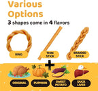 iPaw Turkey Dog Treats, All Natural Human Grade Dog Treat, Suitable for Training chew, US Sourced Raw Material, Hypoallergenic, Rawhide Alternative, Braided Stick (Duck Liver)