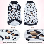 Idepet Cat Clothes Kitten Sweater Soft Kitten Shirt Cute Leopard Print Kitty Vest Pullover Pajamas Jumpsuit Cotton Apparel for Hairless Cats &Puppy (White,S)