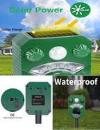 Pest Control Squirrel Repellent Deer Cat Repellent Outdoor Ultrasonic Pest Repeller Animal Scare Away