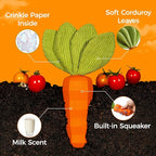 MewaJump Dog Squeaky Chew Toys for Aggressive Chewers, Rubber Carrot Dog Toys for Training and Cleaning, Durable Interactive Tough Dog Toy for Puppy Medium Dogs