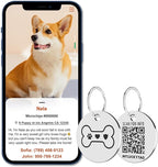 MYLUCKYTAG Stainless Steel QR Code Dog Tags - Scan for Instant Pet Location Alerts