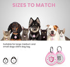 Dog Tags Personalized, QR Code Pet ID Tags for Dog Collar, Online Profile, Scan Location Alerts, Pink