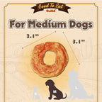 Gootoe Turkey Tendon Dog Treats, Ring (M) 1 lb, USA-Sourced Turkey Tendon, Natural Snack, Premium Puppy Chews, Hypoallergenic, Rawhide Free, Reseal Value Bag, Size for Medium Dogs