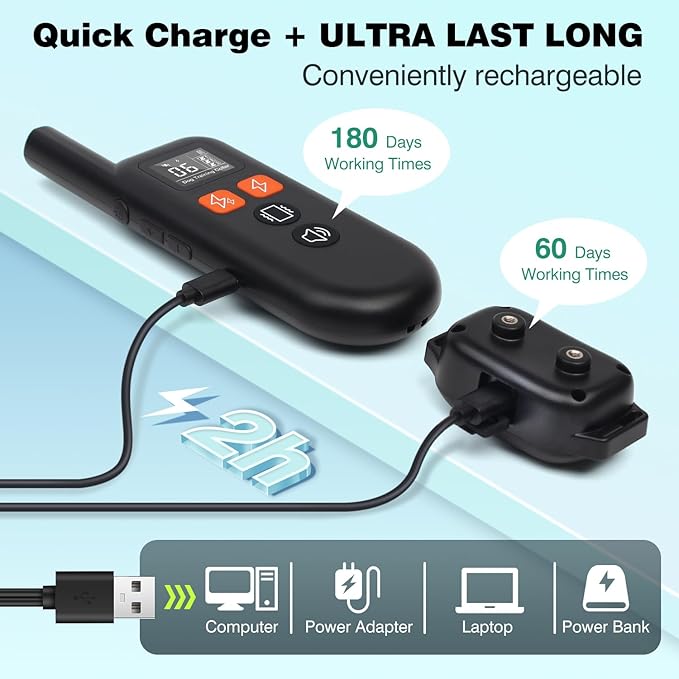 3 Dogs Training Collar with Remote 3 Pack - 3300FT Rechargeable, IPX7 Waterproof Dog Training Collar with Fashlight, E Collar for Small Medium Large Dogs(5-150lbs) - 4 Training Modes, Adjustable Strap