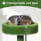 Cat Scratching Post with Bed, Cat Tree Tower Natural Sisal Cat Scratcher Cat Bed Cute Cat Tree for Kittens and Cats