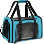 Large Cat Carriers Dog Carrier Pet Carrier for Large Cats Dogs Puppies up to 25Lbs, Big Dog Carrier Soft Sided, Collapsible Travel Puppy Carrier - Large - Blue