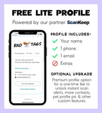 Personalized QR Code Dog Tags - Choose from 25+ Tag Designs - QR Code Links to Your Profile - Unique, Cute, Funny, Sassy Pet ID Tag (Little F*cker, Large (1.25 inch))