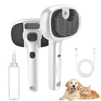4 in 1 Cat Steam Brush, Self-Cleaning Pet Steam Brush with 2 Water Spray Modes, Large Capacity Tank, Steaming Dog Brush for Shedding,Massaging,Cleaning,Grooming