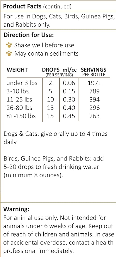 Amber NaturalZ UTR Urinary Tract Herbal Supplement for Dogs, Cats, Birds, Guinea Pigs, and Rabbits | Pet Herbal Supplement for Bladder Support | 4 Fluid Ounce Glass Bottle | Manufactured in The USA