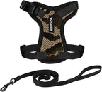 Voyager Escape-Proof Step-in Lock Cat Harness & 5ft Neoprene-Handle Leash Set All-Weather Mesh with Reflective Stitching for Small to Large Cats by Best Pet Supplies, Army/Black Trim, XS