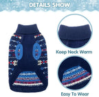 BINGPET Dog Sweater - Christmas Winter Warm Dog Clothes - Turtleneck Sweater for Small Medium Large Dogs - Classic Snowflake Doggy Knitwear Clothes