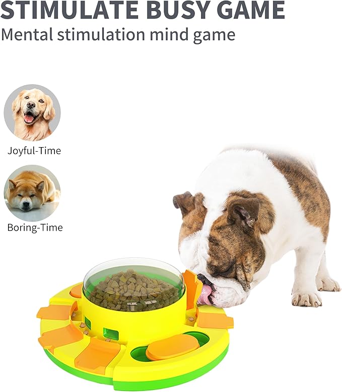 Dog Puzzle - Food Puzzle Toy Feeder, Treat Puzzles for Mental Stimulation (Push)
