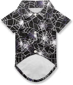Spider Web Dog Shirts Girl Boy Puppy Clothes Cat T Shirt Soft Short Sleeve Tee Shirts for Large Dogs Girls Lightweight Chihuahua Yorkie Shih Tzu Pomeranian Halloween Outfits for Party